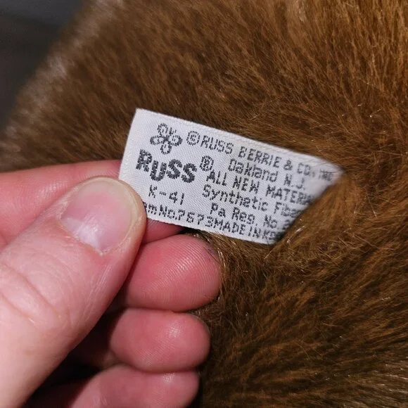 VTG Russ Berrie Brown Teddy Bear Plush Big 15 Stuffed Animal Toy 7673